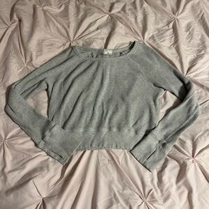 Aerie Offline Waffle Long Sleeve Crop Top
